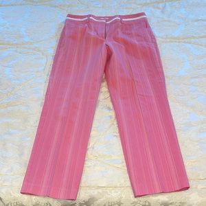 Talbots pink and white capris 8